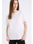 Regular Fit Bisiklet Yaka Basic Düz Penye Kısa Kollu Beyaz Tişört W9584AZ25SP 3