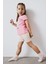 Kız Bebek Pijama Takımı Baskılı Kısa Kollu Fitilli Kaşkorse Üst Beli Lastikli Çizgili Şort E4646A525SM 3