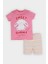 Kız Bebek Pijama Takımı Baskılı Kısa Kollu Fitilli Kaşkorse Üst Beli Lastikli Çizgili Şort E4646A525SM 5