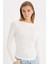 Slim Fit Dar Kesim Bisiklet Yaka Basic Düz Soft Touch Uzun Kollu Tişört E5884AX25SP 4