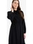 Gömlek Yaka Basic Düz Düğmeli Beli Büzgülü Uzun Kollu Maxi Elbise D5851AX25SP 3