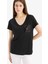 Regular Fit V Yaka Payetli Kısa Kollu Tişört U3769AZ25SP 1