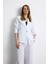 Oversize Geniş Kalıp Keten Karışımlı Beyaz Blazer Ceket Z2536AZ25SP 1
