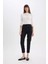 Regular Fit Degaje Yaka Basic Düz Krep Yarım Kollu Tişört E7096AX25SP 5