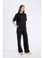 Wide Leg Geniş Paça Eşofman Altı Beli Lastikli Cepli Basic Düz D3759AX25SP 2