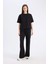 Wide Leg Geniş Paça Eşofman Altı Beli Lastikli Cepli Basic Düz D3759AX25SP 3