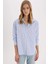 Oversize Geniş Kalıp Çizgili Oxford Uzun Kollu Gömlek D4015AX25SP 5