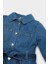 Kız Bebek Gömlek Yaka Uzun Kollu Kemerli Jean Elbise E0447A525SP 2