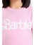 Kız Çocuk Barbie Fitted Bisiklet Yaka Ribana Kısa Kollu Tişört E2614A825SM 5