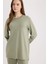 Regular Fit Bisiklet Yaka Basic Düz Tesettür Sweatshirt Tunik D4598AX25SP 4