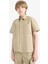 Erkek Çocuk Oversize Geniş Kalıp Polo Yaka Paraşüt Kısa Kollu Gömlek E1588A825HS 3