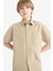 Erkek Çocuk Oversize Geniş Kalıp Polo Yaka Paraşüt Kısa Kollu Gömlek E1588A825HS 4