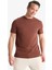 Regular Fit Bisiklet Yaka Dokulu Basic Düz Kısa Kollu Twill Tişört D7912AX25SP 3