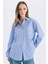 Coool Oversize Geniş Kalıp Çizgili Poplin Uzun Kollu Gömlek E5329AX25SP 4
