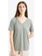 Regular Fit V Yaka Basic Düz Kısa Kollu Tişört K5057AZ25SP 5