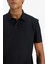 Fit Esnek Kumaş Standart Fit Polo Yaka Sporcu Kısa Kollu Siyah Tişört D9244AX25SP 5
