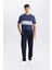 Jogger Lacivert Pantolon Basic Düz Beli Lastikli Bağcıklı Cepli Düz Paça D8640AX24AU 4