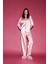 Pijama Takımı Uzun Kollu Çizgili Saten Üst Esnek Belli Uzun Alt-Fall in Love C9445AX25SP 2