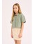 Kız Çocuk Cropped Fit Keten Kısa Kollu Gömlek D9143A825SM 5