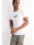 Fit Slim Fit Dar Kesim Bisiklet Yaka Baskılı Sporcu Kısa Kollu Tişört D7811AX25SP 2