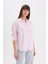 Oversize Geniş Kalıp Çizgili Oxford Uzun Kollu Gömlek D4512AX25SP 1