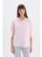 Oversize Geniş Kalıp Çizgili Oxford Uzun Kollu Gömlek D4512AX25SP 4