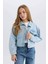 Kız Çocuk Düğmeli Cepli Denim Ceket D9698A825SP 4