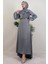 Kuyruklu Degaje Elbise Gri 1