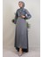 Kuyruklu Degaje Elbise Gri 2