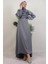Kuyruklu Degaje Elbise Gri 3