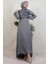Kuyruklu Degaje Elbise Gri 4