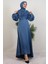 Kuyruklu Degaje Elbise Indigo 2