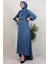 Kuyruklu Degaje Elbise Indigo 3