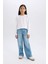 Kız Çocuk Wide Leg Geniş Paça Jean Pantolon D9157A825SP 4