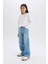 Kız Çocuk Wide Leg Geniş Paça Jean Pantolon D9157A825SP 5