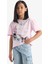 Kız Çocuk Hello Kitty Relax Fit Bisiklet Yaka Kısa Kollu Tişört F5389A825HS 4