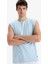 %100 Pamuk Boxy Fit Bisiklet Yaka Basic Düz Atlet C7205AX25SM 4