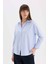 Oversize Geniş Kalıp Çizgili Oxford Uzun Kollu Gömlek D4512AX25SP 2
