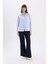 Oversize Geniş Kalıp Çizgili Oxford Uzun Kollu Gömlek D4512AX25SP 3