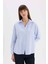 Oversize Geniş Kalıp Çizgili Oxford Uzun Kollu Gömlek D4512AX25SP 4
