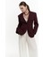 Volda Yaka Detay Bordo Blazer 1