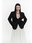 Volda Yaka Detay Siyah Blazer 2
