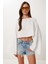 Yarasa Kollu Crop Müslin Bluz Ekru HRG0001 2