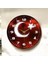 Renkli Baskı Türk Bayrak Desenli Sayılı Hediyelik Ahşap Sessiz Duvar Saati 45CM 1