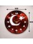 Renkli Baskı Türk Bayrak Desenli Sayılı Hediyelik Ahşap Sessiz Duvar Saati 45CM 3