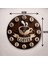 Kabartma Görünümlü Kahve Coffee Renkli Baskı Desenli Sayılı Hediyelik Ahşap Sessiz Duvar Saati 50CM 3