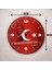Renkli Baskı Atatürk Bayrak Desenli Sayılı Hediyelik Ahşap Sessiz Duvar Saati 45CM 3