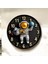 Renkli Baskı Astronot Çocuk Desenli Sayılı Hediyelik Ahşap Sessiz Duvar Saati 45CM 1