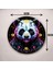 Renkli Baskı Panda Gamer Desenli Sayılı Hediyelik Ahşap Sessiz Duvar Saati 45CM 3
