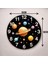Renkli Baskı Gezegen ve Uzay Desenli Sayılı Hediyelik Ahşap Sessiz Çocuk Duvar Saati 45CM 3